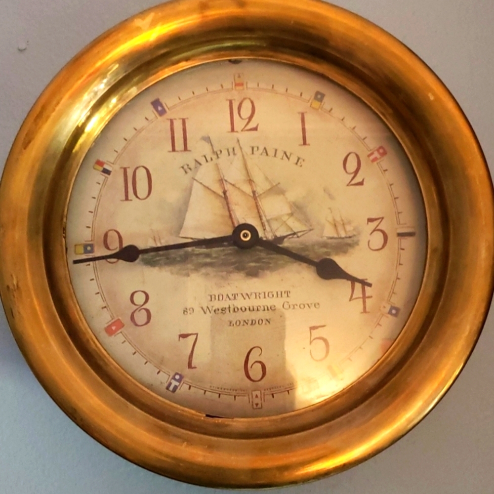Timeworks genuine Ralph Paine vintage brass clock